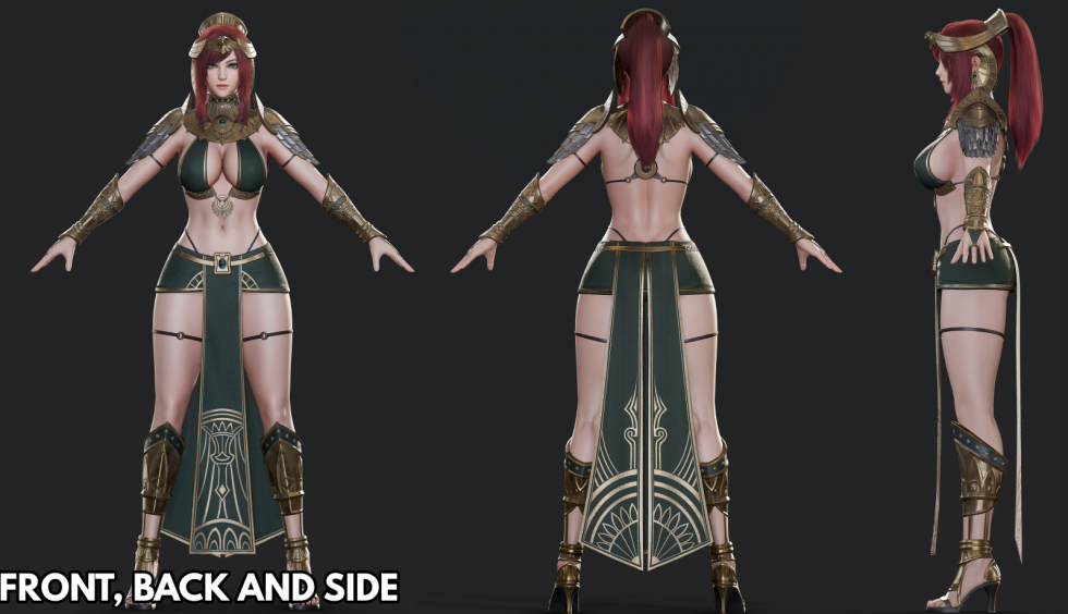 Ryanreos_人物主角模型CG角色ZB女性3D模型max绑定3D模型_PrimroseEgypt