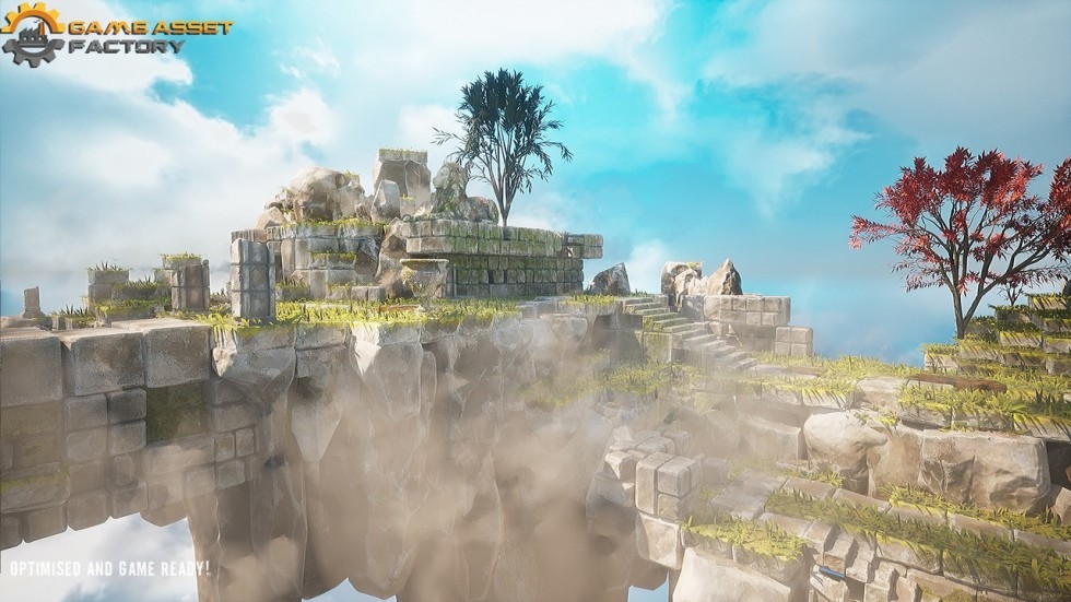 天空之城神庙神殿场景模型