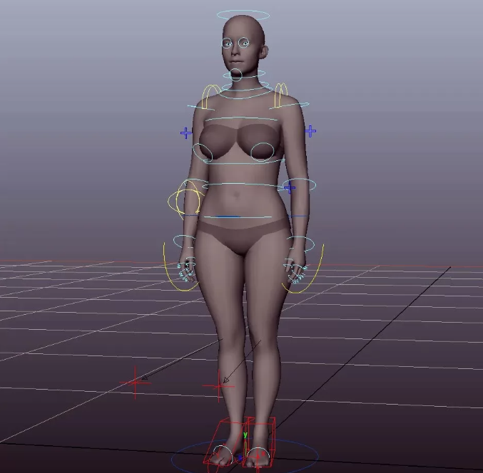 写实女人Eof ADV 绑定- Maya (2018+) 模型带绑定贴图