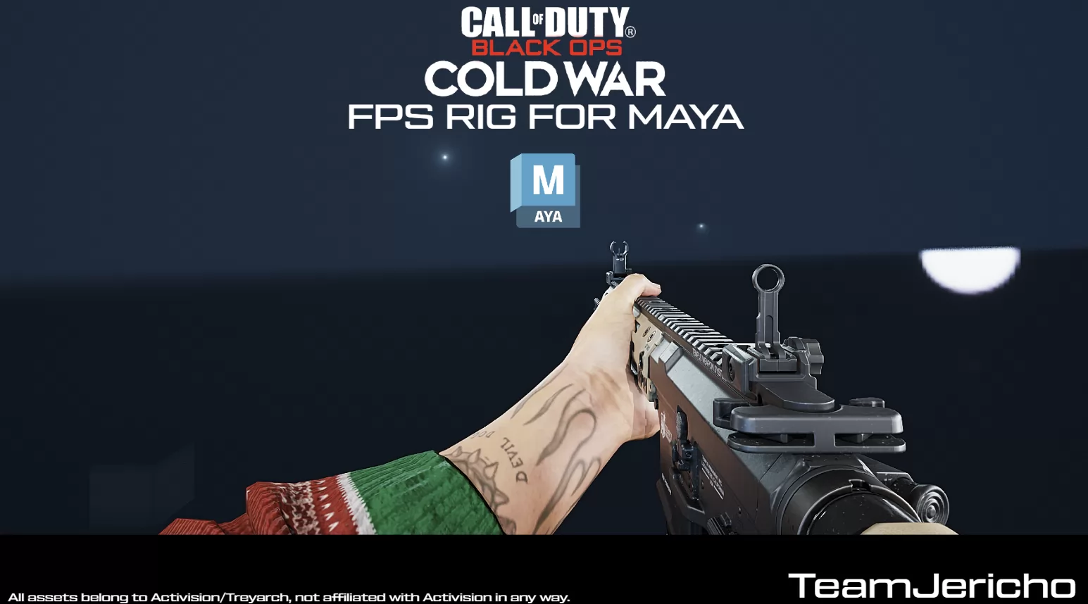 使命召唤：黑色行动 冷战 FPS - Maya (2024+) 模型带绑定贴图