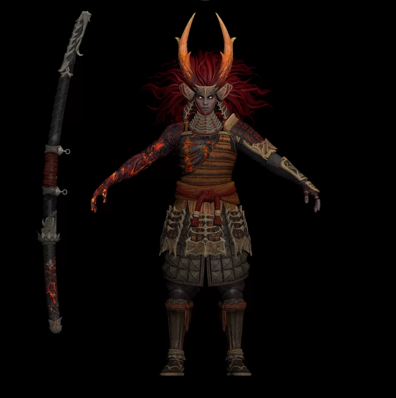 鬼武士模型带bip带绑定