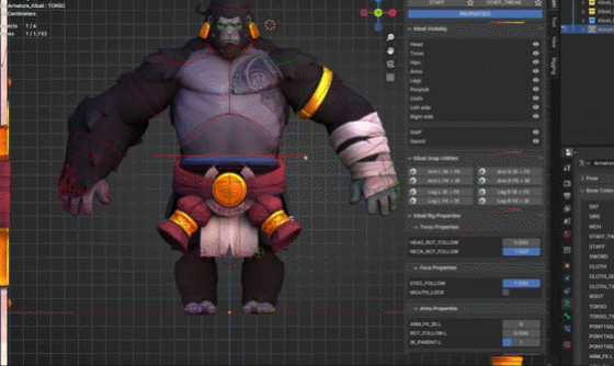 斗战灵猿Kibali - Blender模型带绑定贴图
