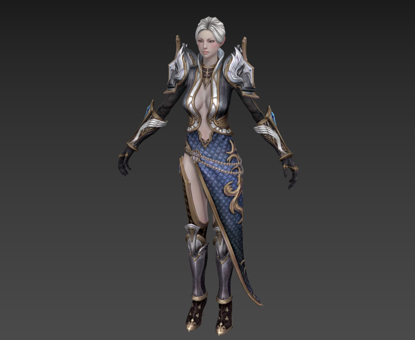 神魔游戏女角色模型带绑定