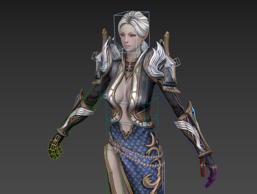 神魔游戏女角色模型带绑定