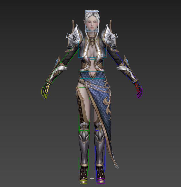 神魔游戏女角色模型带绑定