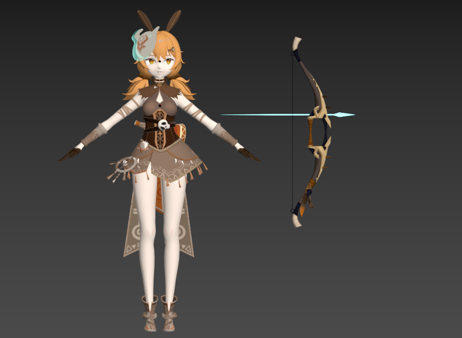 丘丘娘动画3dmax绑定