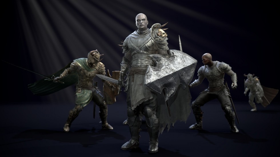 UE5虚幻4 Fallen Knight 奇幻游戏黑暗堕落骑士动画模型