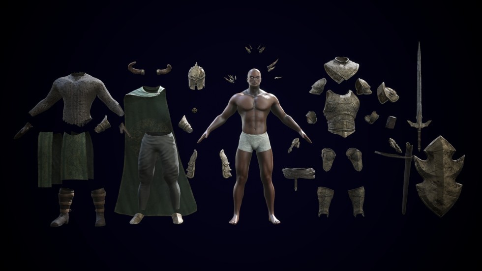 UE5虚幻4 Fallen Knight 奇幻游戏黑暗堕落骑士动画模型
