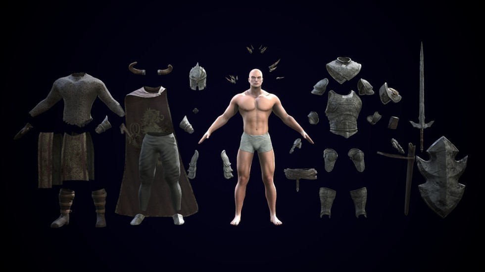 UE5虚幻4 Fallen Knight 奇幻游戏黑暗堕落骑士动画模型