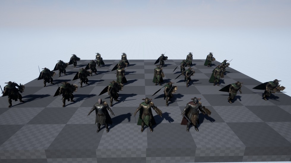 UE5虚幻4 Fallen Knight 奇幻游戏黑暗堕落骑士动画模型
