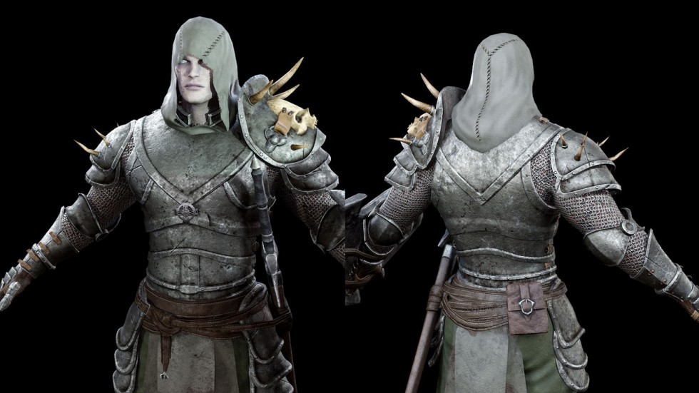 UE5虚幻4 Fallen Knight 奇幻游戏黑暗堕落骑士动画模型