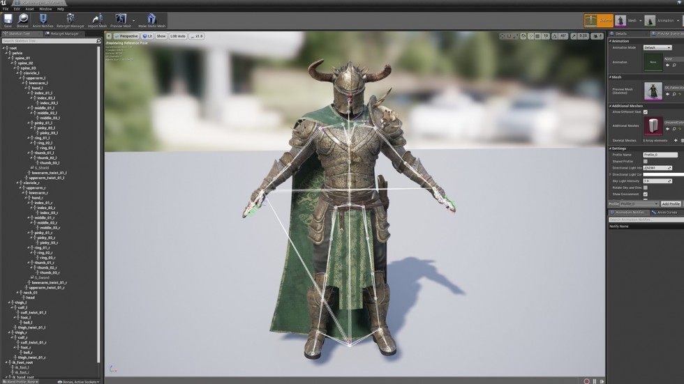 UE5虚幻4 Fallen Knight 奇幻游戏黑暗堕落骑士动画模型
