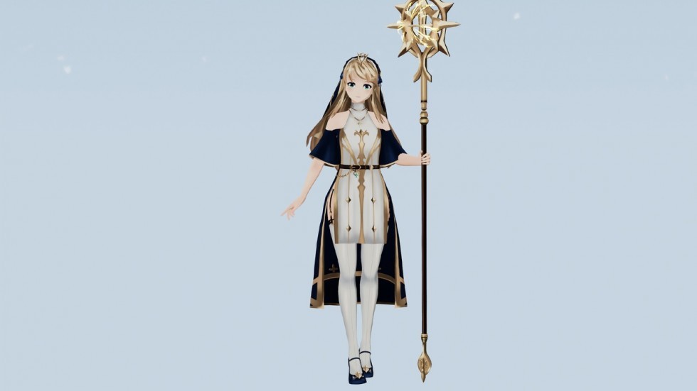 UE4虚幻5 Anime Girl Cleric 动漫少女牧师角色模型