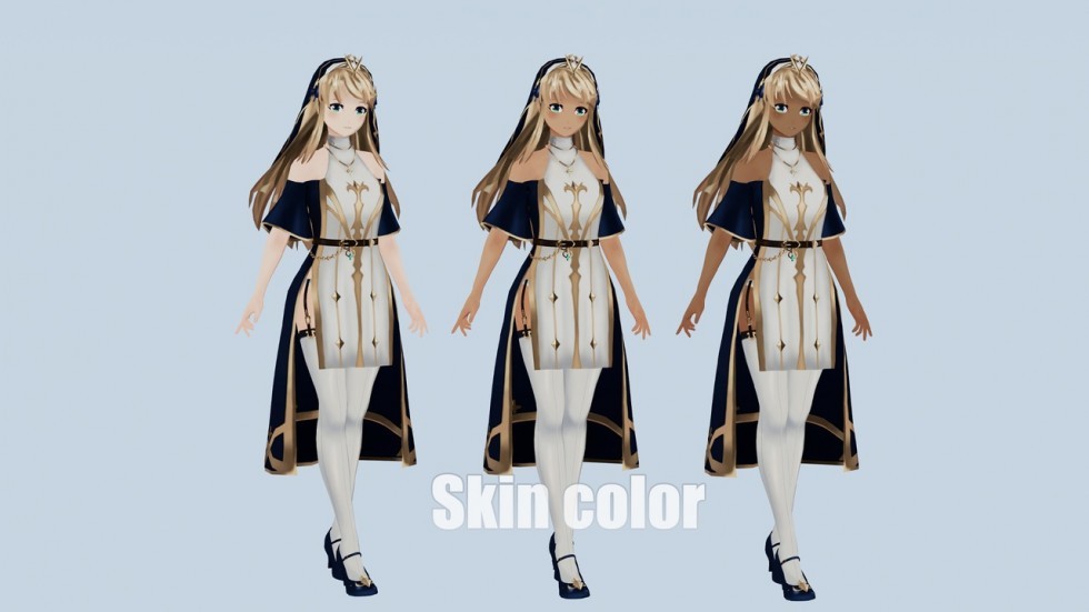 UE4虚幻5 Anime Girl Cleric 动漫少女牧师角色模型