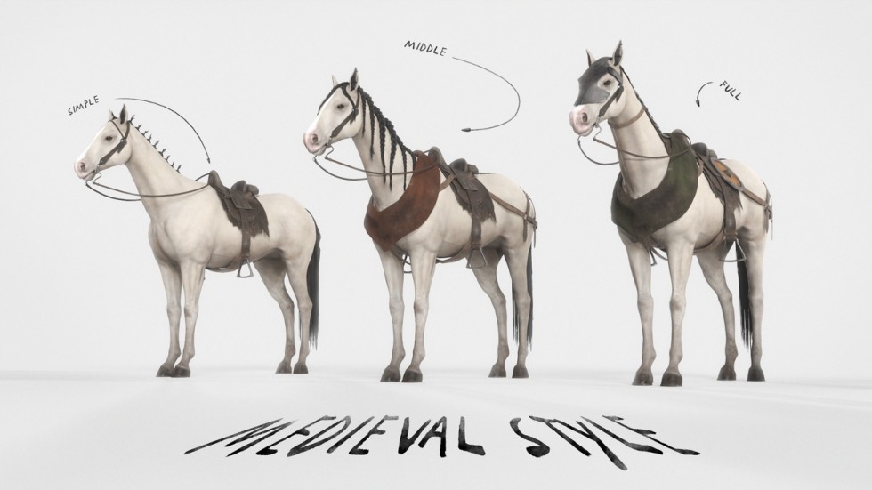  UE4虚幻5 Modular Classic Horse 经典马匹战马角色动画模型