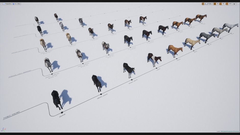  UE4虚幻5 Modular Classic Horse 经典马匹战马角色动画模型