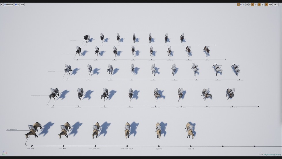  UE4虚幻5 Modular Classic Horse 经典马匹战马角色动画模型