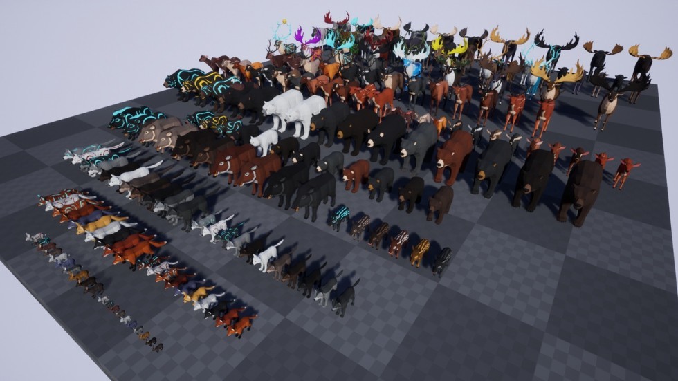 UE4虚幻5 LowPoly Wild Animals 卡通多边形森林动物