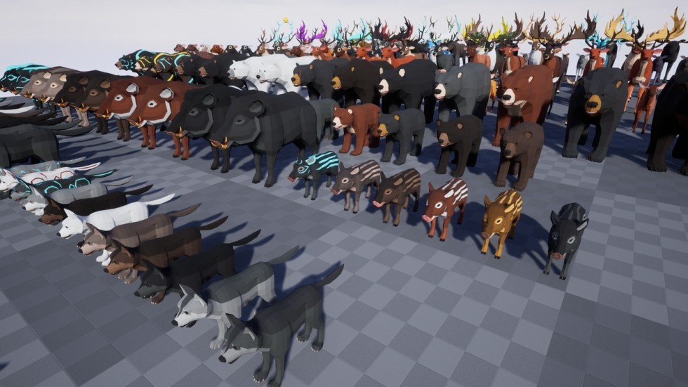UE4虚幻5 LowPoly Wild Animals 卡通多边形森林动物