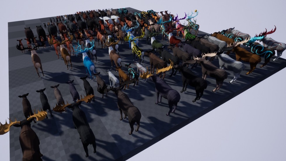 UE4虚幻5 LowPoly Wild Animals 卡通多边形森林动物
