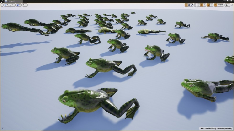UE4虚幻5 Animated Bullfrogs Volume 1 牛蛙青蛙动画模型