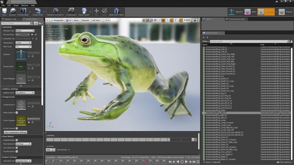 UE4虚幻5 Animated Bullfrogs Volume 1 牛蛙青蛙动画模型