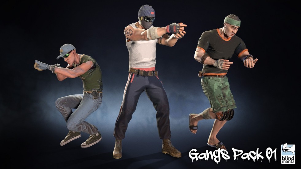 UE5虚幻4 Gangs Pack 高质量黑帮匪徒打手人物角色动画模型