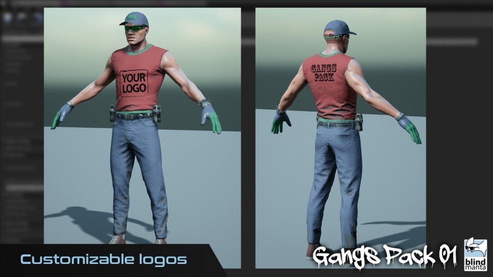 UE5虚幻4 Gangs Pack 高质量黑帮匪徒打手人物角色动画模型