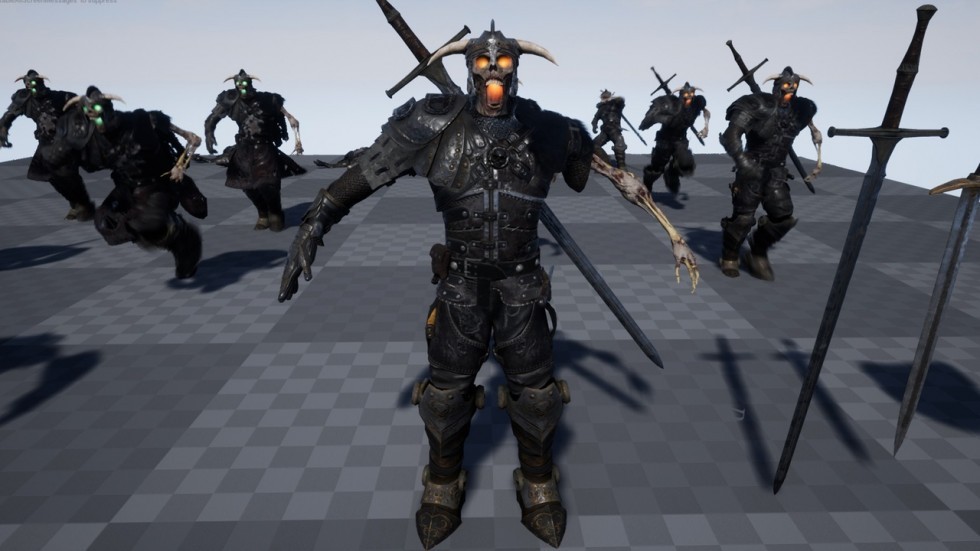 UE4虚幻5 Undead Knight 游戏不死骑士恶魔角色模型