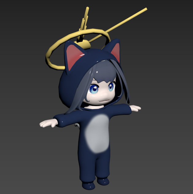 Fanmade Ouro Kronii hololive EN 3D Chibi模型动物睡衣版 +绑定