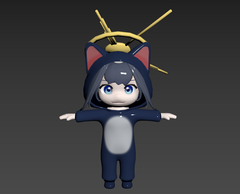 Fanmade Ouro Kronii hololive EN 3D Chibi模型动物睡衣版 +绑定