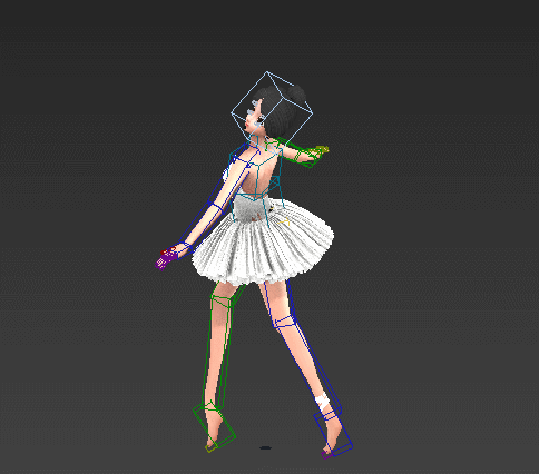跳舞芭蕾舞的漂亮女孩动画模型