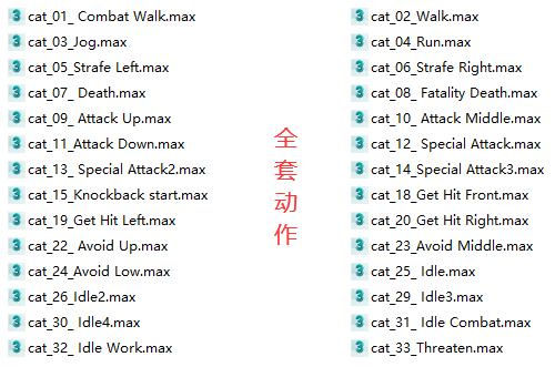 可爱的小肥猫全套动作