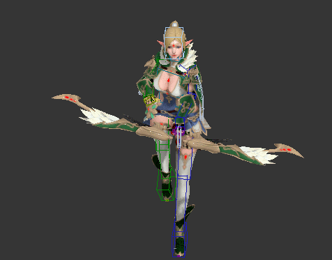 精灵女3Max角色模型全套动作Bip骨骼绑定