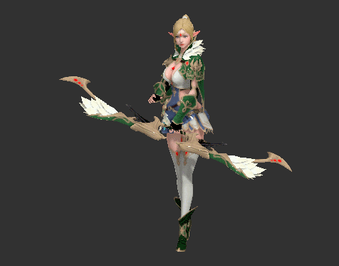 精灵女3Max角色模型全套动作Bip骨骼绑定