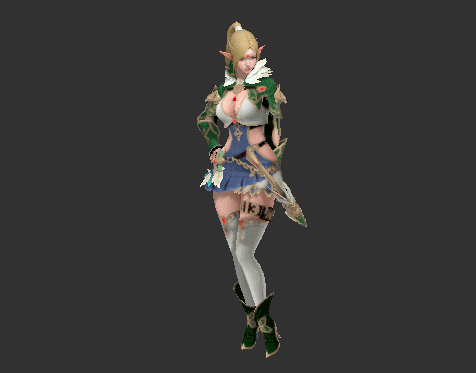 精灵女3Max角色模型全套动作Bip骨骼绑定