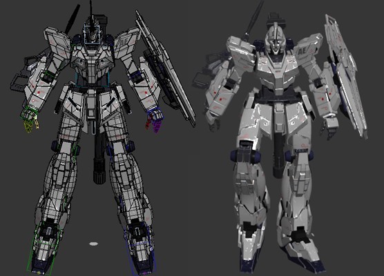 高达UC1号机独角兽高达模型 带武器 可变身动画
