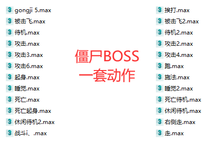  僵尸boss全部动作模型 