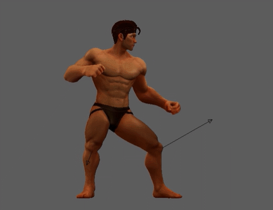 肌肉猛男，打拳动作，maya绑定动作。
