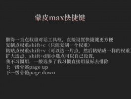 蒙皮max快捷键
